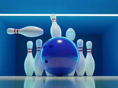 Bowling Ball and Pin Free 3D model