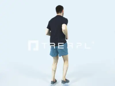 Portrait 07G Running Jogging Football Sports Man Low-poly 3D model purchase