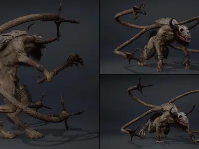 Bloodclaw Furry Low-poly 3D model