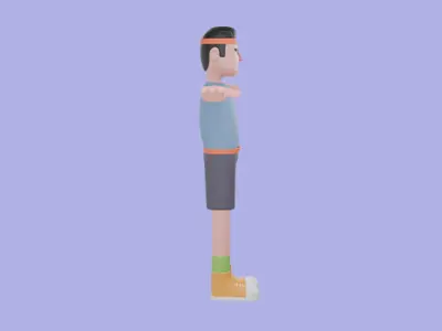 Stylized 3D Male Climber Character - Cartoon Rock Climber 3D model
