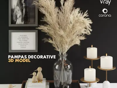 pampas decorative set 3D model
