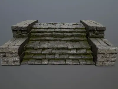 Ruin Stairs Low-poly 3D model