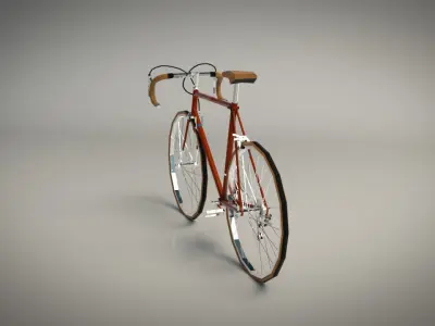 Low Poly Vintage Racing Bike Low-poly 3D model