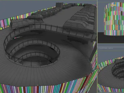 Multistory Parking Garage 02  Low-poly 3D model