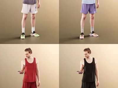 Milo 11231 - 4 Texturevariations - Sport Man phone fitness 3D model
