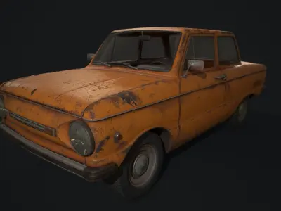Old Soviet car ZAZ-968M Low-poly 3D model