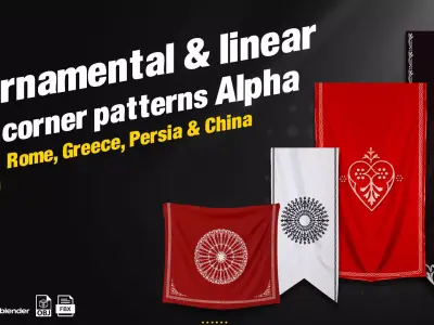 300 Ornamental and linear corner patter Alpha Texture
