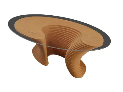 Parametric Wavy Wooden Furniture 02 - Coffee Table 3D model