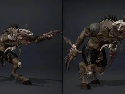Ghost Barbarian Arm2 Low-poly 3D model