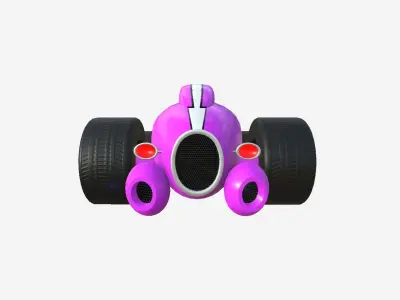 Cartoon Kart B05 Pink - Vehicle Racing Design Low-poly 3D model