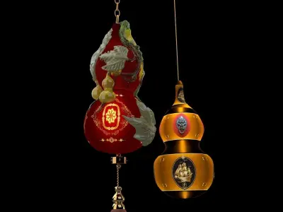 Chinese red lantern  3D model