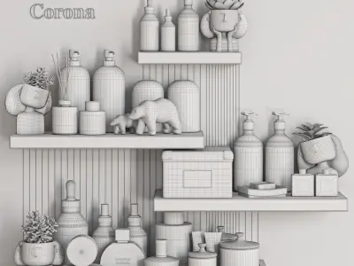 bathroom set 128 Low-poly 3D model
