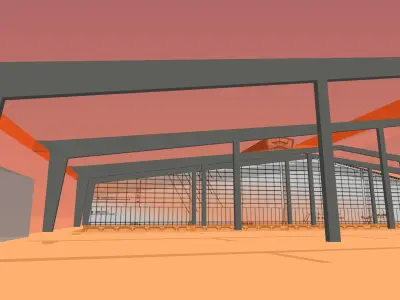 Warehouse in 3 options 3D model