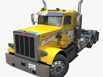 1975 Peterbilt 359 daycab Low-poly 3D model
