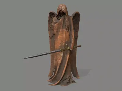 Angel Statue Low-poly 3D model