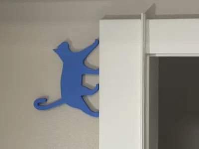 Running Cat Door Topper Window Sill Ornament  Free 3D print model