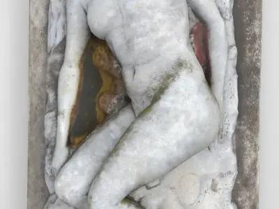 Naked Woman Statue Low-poly 3D model