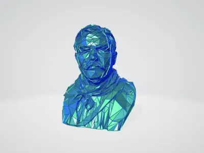 Theodore Roosevelt bust WIREFRAME VORONOI WIREMESH MESH 3D print model