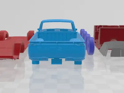 Datsun 620 KingCab 1977 - Separate Parts STL Model 3D print model