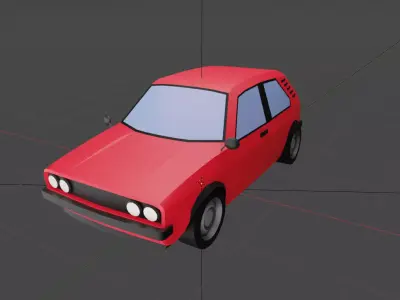 Low cartoon poly car model  Low-poly 3D model