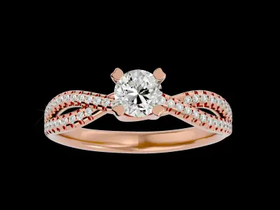 Solitaire ring model 3D print model 2
