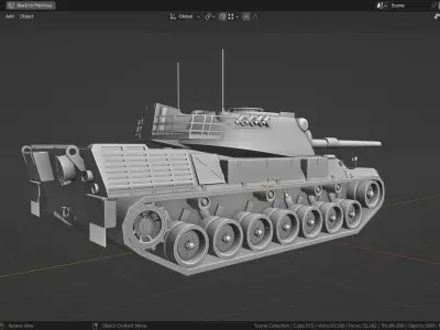 Leopard 1a1a TANK BASE MESH Low-poly 3D model