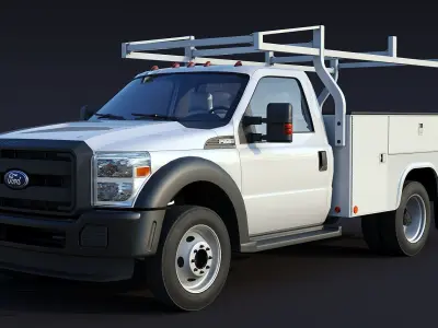 Utility truck Low-poly 3D model