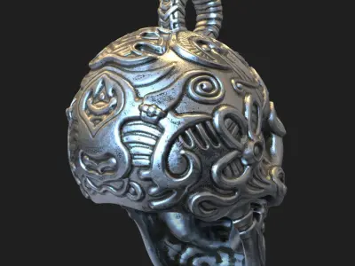 Skull pendant jewelry for bikers vol12  3D print model