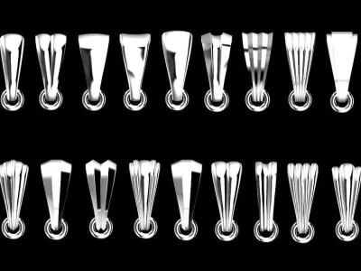 18pcs pack large pendant bail set 3D print model