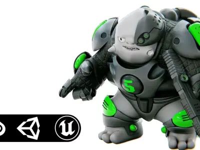 ALIEN MOBBY B-4  Rigged for Unreal Engine - Unity - MIXAMO  3D model