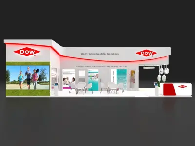 13mtr x 5mtr 3side open exhibition stands 3D print model