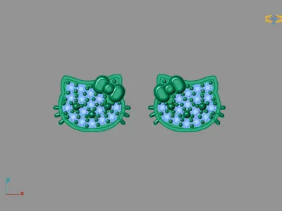 Kid Earrings 4 3dm stl file 3D print model