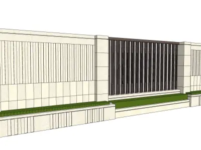 Classical boundary wall in beige sketchup model 3D model