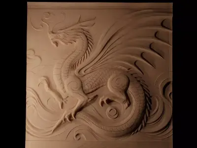 Dragon CNC 3d Print High Relief Sand Casting 3D print model
