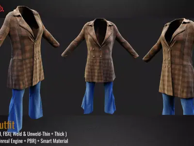 Female Outfit VOL 02 Marvelous Designer OBJ FBX 4K Textures 3D model