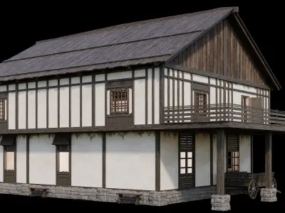 Medieval Village Pack 07 - 3 Assets - 4K Textures Game Ready Low-poly 3D model