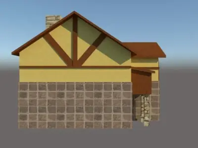 Medieval-House-2 house Low-poly 3D model