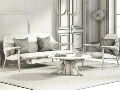 Modern Luxury Living Room Interior 291 3D model