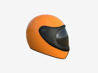 Cartoon Helmet Kart A09 Orange - Character Design Low-poly 3D model