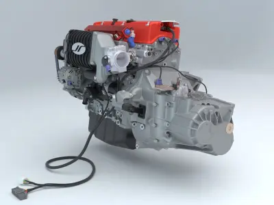 Honda K Series Engine K20 K24 Low-poly 3D model