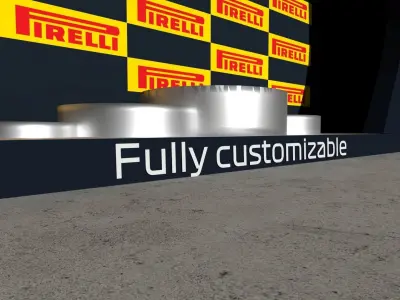 F1 2019 Podium GAME READY Low-poly 3D model