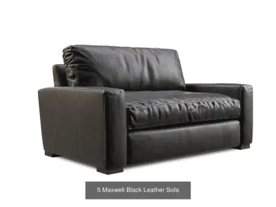 Maxwell Leather Chaise 3D Model Collection