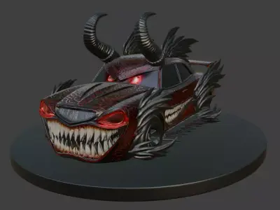 Halloween Beast Car Hellspawn Racer 3D print model
