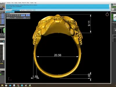 Luxury Skull Mens Ring  4057 3D print model