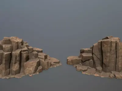 desert rocks Low-poly 3D model