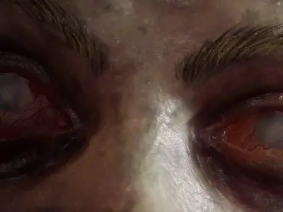 Zombie - Starved Female - Cheerleader Low-poly 3D model