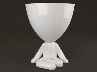 crossed legs plant pot cute style 3D printable model  3D print model