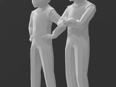 Low poly race drivers  3D print model