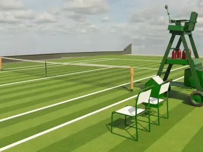 Tennis Court Low-poly 3D model