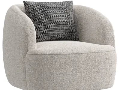 GWYNETH IVORY BOUCLE CHAIR BY CB2 3D model